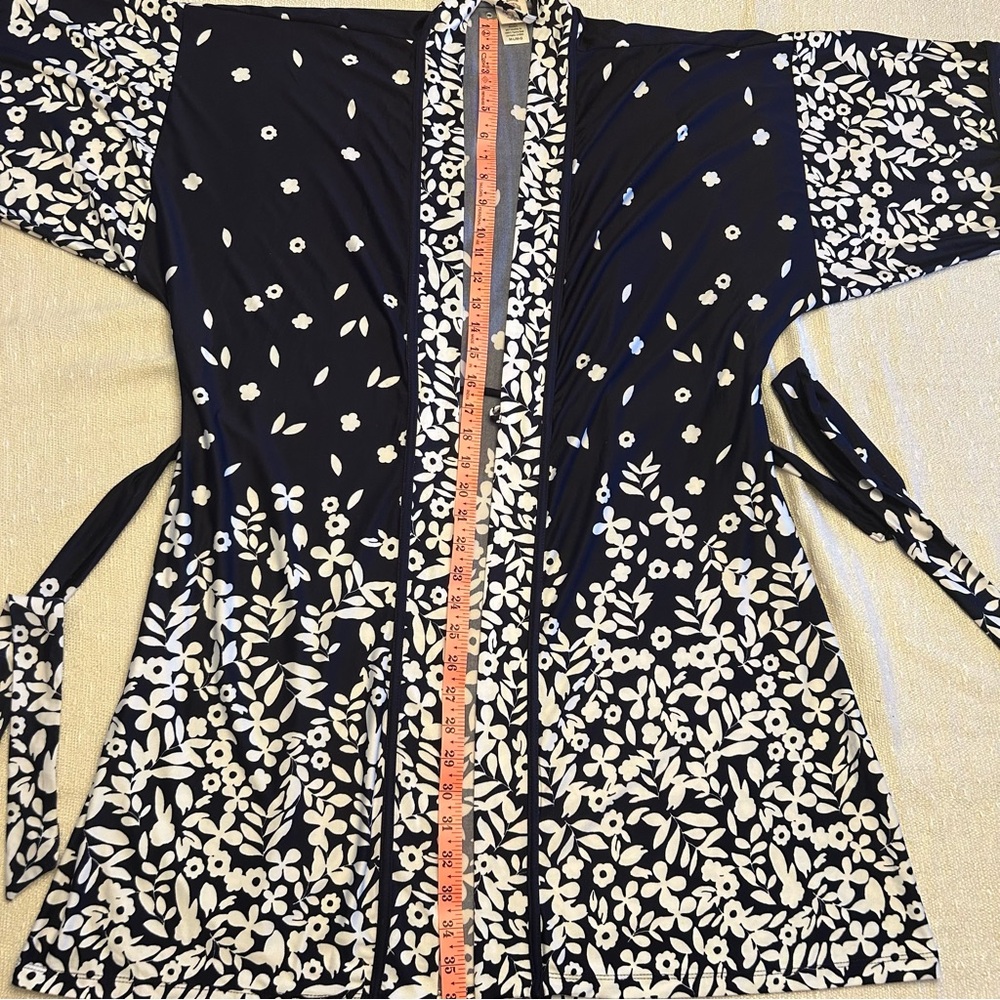 In Bloom by Jonquil Navy Blue Floral Kimono Robe - 3 Available! - Picture 9 of 13